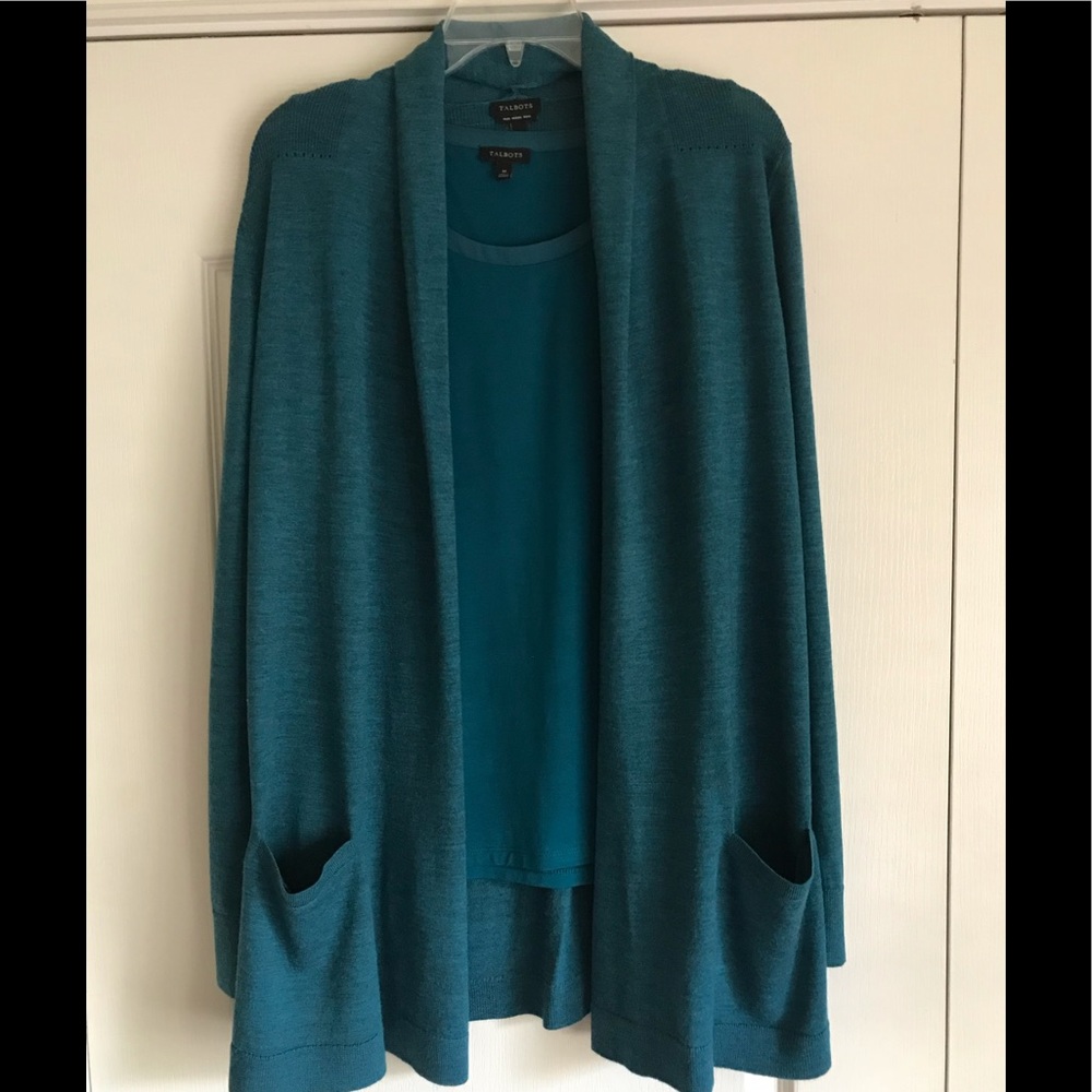 Talbots Merino Wool Cardigan Set
